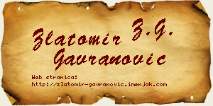 Zlatomir Gavranović vizit kartica